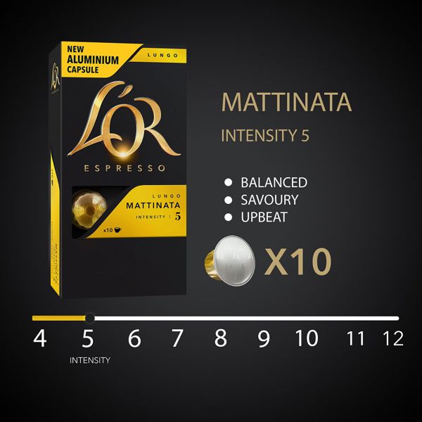 Κάψουλες L`OR Lungo Mattinata για Nespresso 10 τεμ.