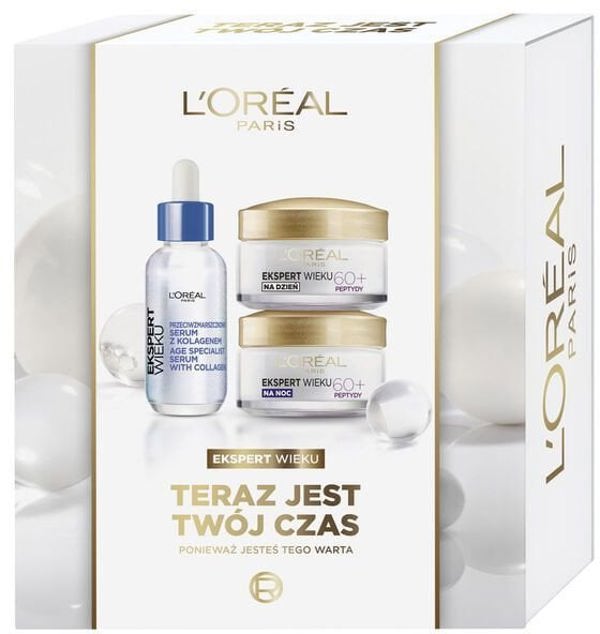 Σετ L'Oreal Paris Expert Age 60+ με ορό προσώπου 30ml + κρέμα ημέρας 50ml + κρέμα νύχτας 50ml