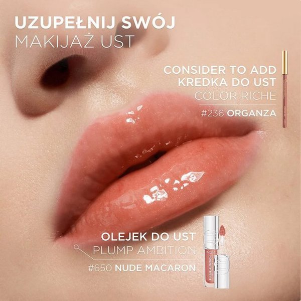 L'OREAL_Plump Ambition Hyaluron Lip Oil έλαιο χειλιών με υαλουρονικό οξύ 650 Nude Macaron 5ml