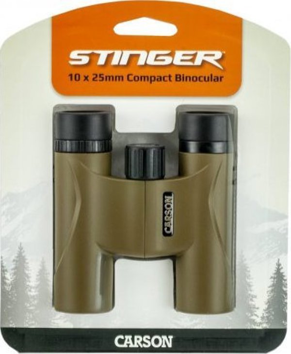 Κιάλια Carson Stinger 10x25, Μεγέθυνση 10x, Πρίσματα BK-7, Συμπαγή Κιάλια για Ταξίδια και Παρατήρηση