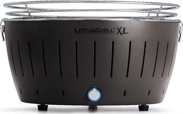 LotusGrill Ψησταριά Κάρβουνου XL, Φορητό Μπάρμπεκιου με Ανεμιστήρα, Ανθρακί, 40x40 εκ.