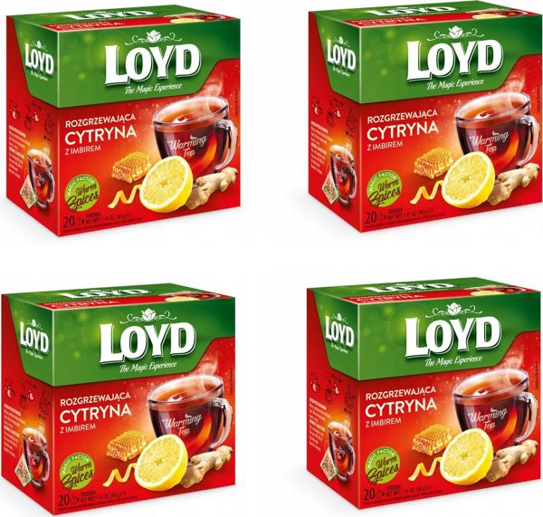 LOYD LOYD Ζεστό Τσάι με Γεύση Τζίντζερ, Λεμόνι & Μέλι 80 Φακελάκια Πυραμίδες