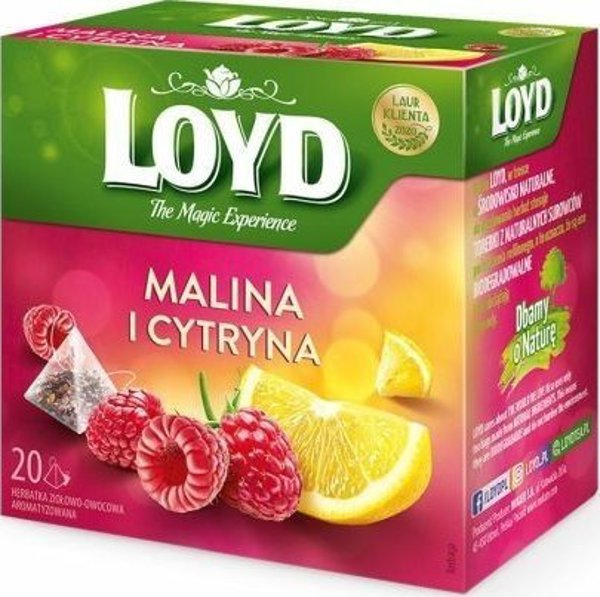 LOYD Herbatka owocowa Malina i Cytryna 20 torebek