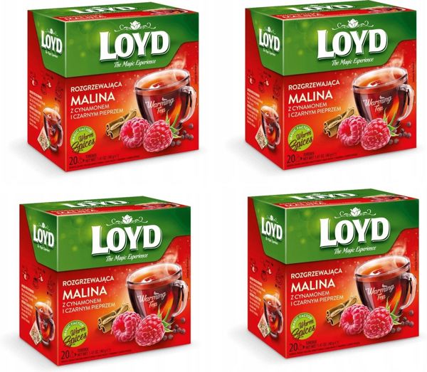 Loyd Ζεστό Τσάι με Γεύση Σμέουρο, Κανέλα και Μαύρο Πιπέρι 80 Φακελάκια Πυραμίδα