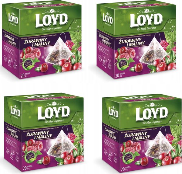Loyd Τσάι Κράνμπερι με Σμέουρο 80 φακελάκια πυραμίδα