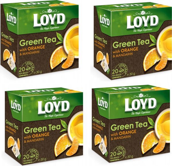 LOYD LOYD Herbata Green with Orange Mandarin 20 torebek piramidki