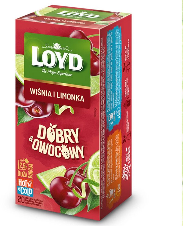 Τσάι LOYD για ζεστό και κρύο, κεράσι & λάιμ 20x2,5g