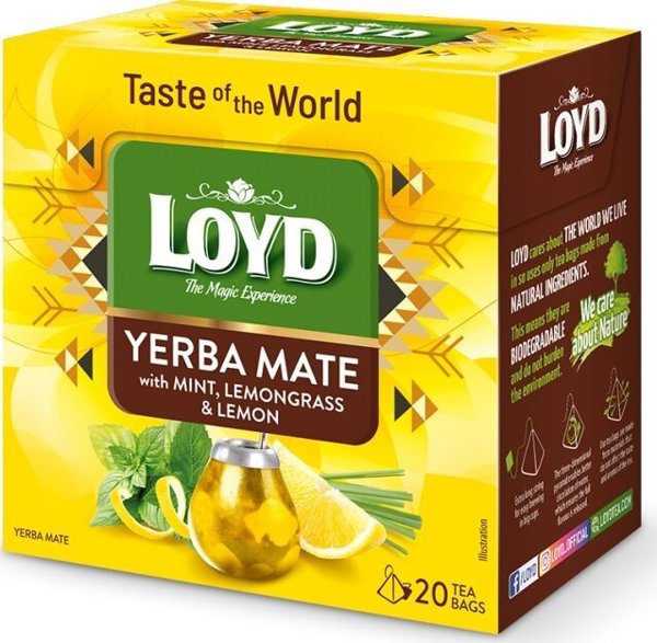 Loyd Yerba Mate με Μέτα και Λεμονόχορτο με Γεύση Λεμόνι - 20 Πυραμίδες Φίλτρου