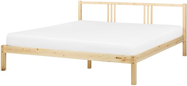 Κρεβάτι Ξύλινο VANNES 180 x 200 cm Ανοιχτό Καφέ