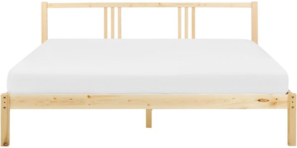 Κρεβάτι Ξύλινο VANNES 180 x 200 cm Ανοιχτό Καφέ
