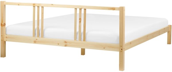 Κρεβάτι Ξύλινο VANNES 180 x 200 cm Ανοιχτό Καφέ