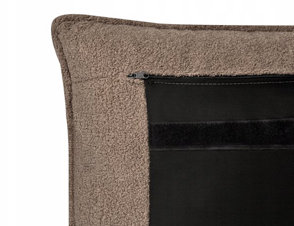 Κρεβάτι με αποθηκευτικό χώρο Boucle BAJONNA 160 x 200 εκ. Μπεζ-γκρί