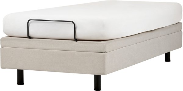 Ρυθμιζόμενο Κρεβάτι Χωρίς Κεφαλάρι DUKE II 90 x 200 εκ. Φωτεινό Μπεζ