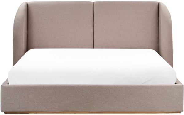 Κρεβάτι με αποθηκευτικό χώρο MONESTIER 180 x 200 cm, Μπεζ-γκρι