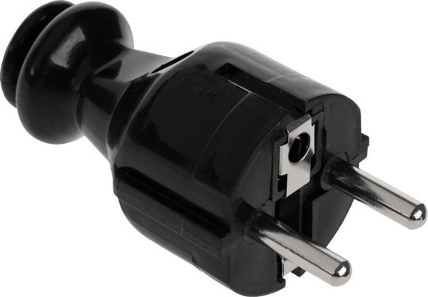 LP Απλή πρίζα με γείωση unischuko μαύρη WT-30-2