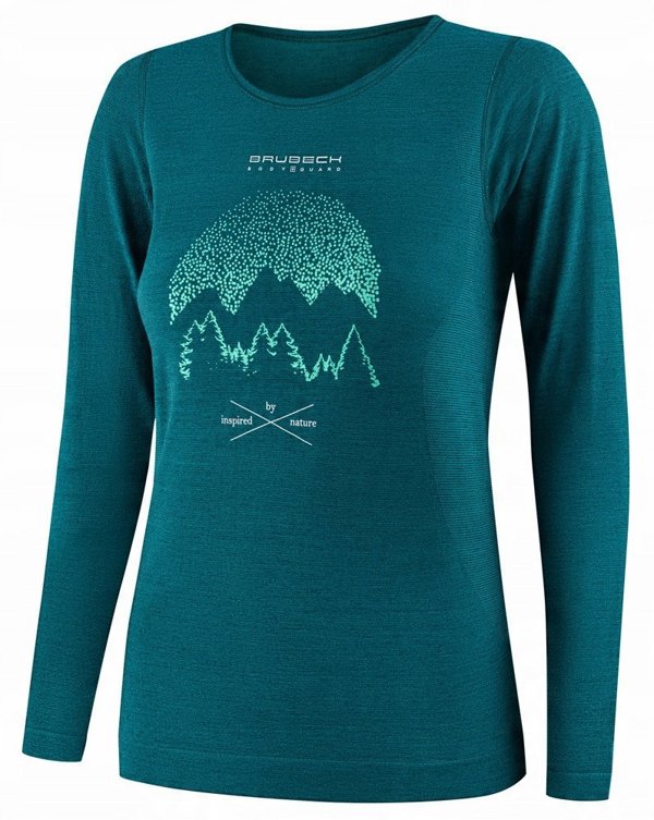 Γυναικεία μπλούζα με μακρύ μανίκι OUTDOOR WOOL PRO πράσινο S - ΓΚΟΡΥ 13