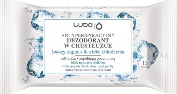 Luba LUBA_Αντιιδρωτικά μαντηλάκια με δροσιστικό αποτέλεσμα Φρέσκο Άρωμα 15τμχ