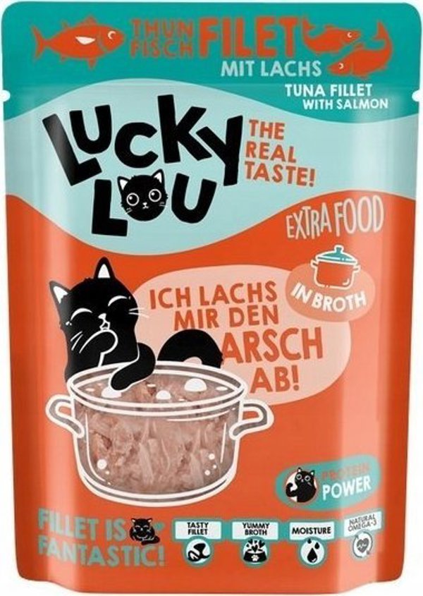Lucky Lou Lucky Lou Extrafood Τόνος & σολομός σε ζωμό φακελάκι 70g