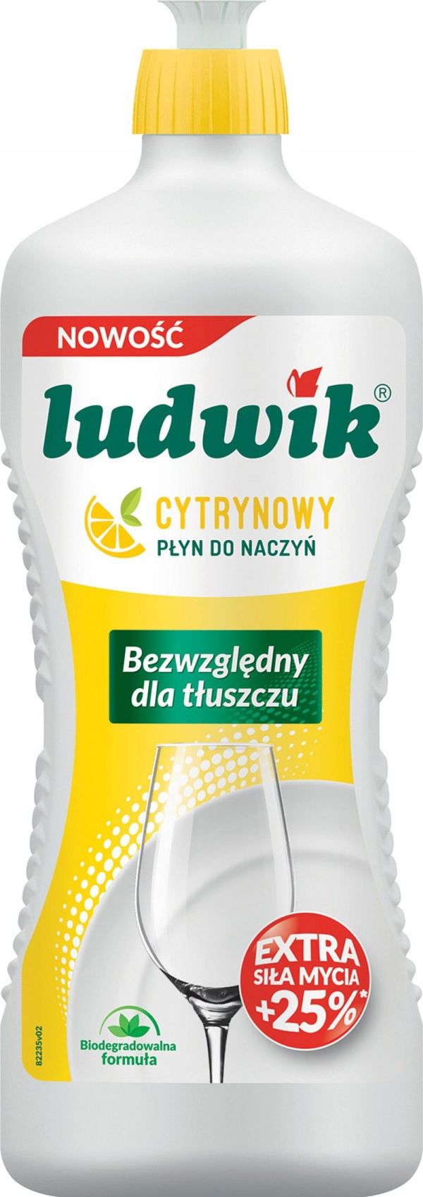 Ludwik Υγρό Πιάτων Λεμόνι 900g, Ενισχυμένη Σύνθεση για Αποτελεσματικό Καθαρισμό