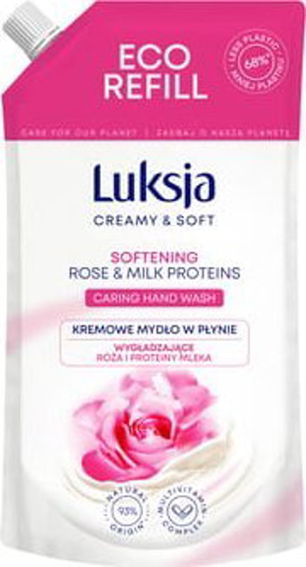 Luksja Creamy & Soft Υγρό Κρεμοσάπουνο Χεριών με Τριαντάφυλλο και Πρωτεΐνες Γάλακτος, Ανταλλακτικό 400ml
