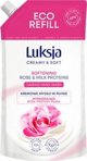 Luksja Creamy & Soft Υγρό Κρεμοσάπουνο Χεριών με Τριαντάφυλλο και Πρωτεΐνες Γάλακτος, Ανταλλακτικό 400ml