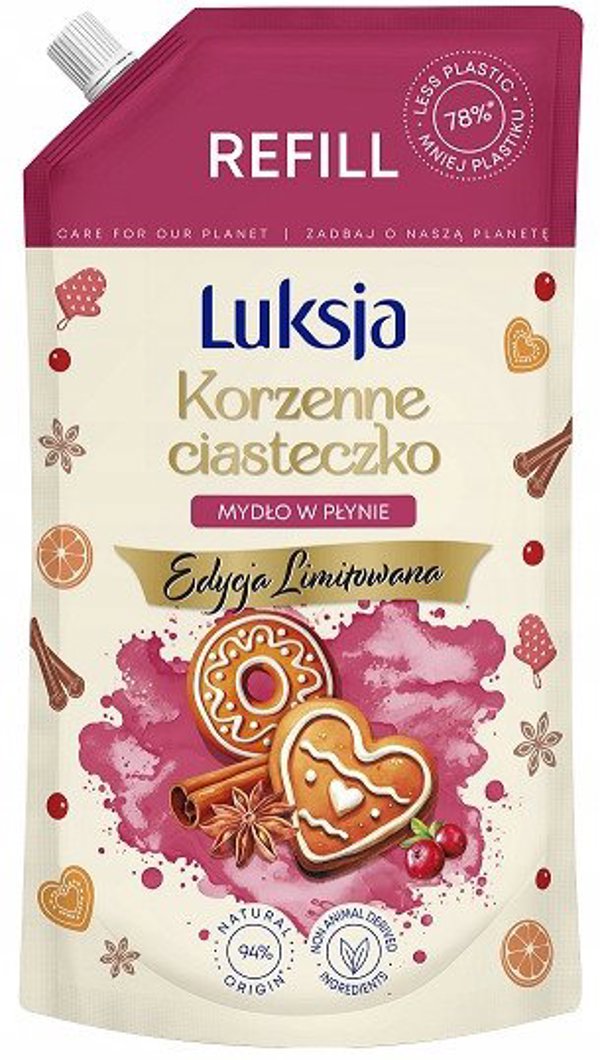 Luksja Υγρό Σαπούνι Χεριών, Άρωμα Καρυκευμένο Μπισκότο, Ανταλλακτικό, 900ml