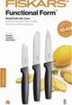 Fiskars Functional Form Σετ 3 Μαχαιριών 1057561, Ανοξείδωτο Ατσάλι, Μαύρο