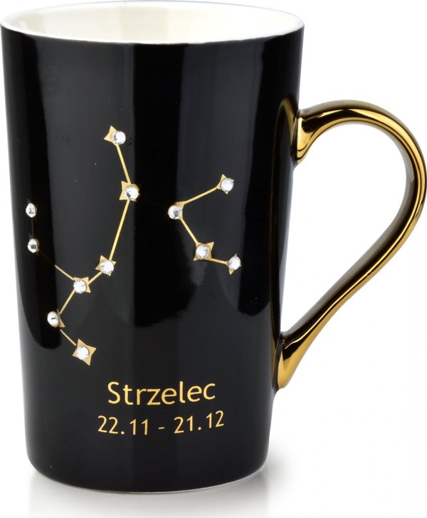 Lumarko Κούπα Πορσελάνης Strzelec 430ml με Ζιργκόν, Μαύρη