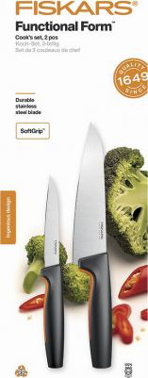 Fiskars Functional Form Σετ Μαχαίρια Κουζίνας 2 Τεμάχια - Λεπίδα 8cm