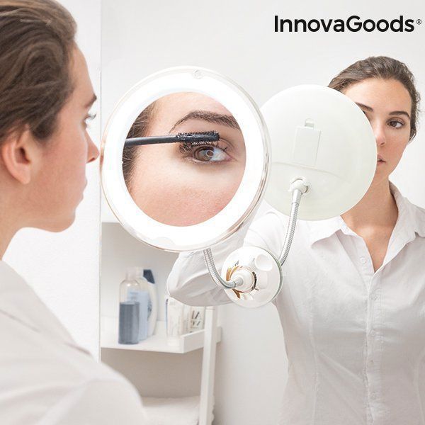 Καλλυντικός καθρέφτης InnovaGoods Μεγεθυντικός καθρέφτης LED με εύκαμπτο βραχίονα και βεντούζα 8243280 8435527814786