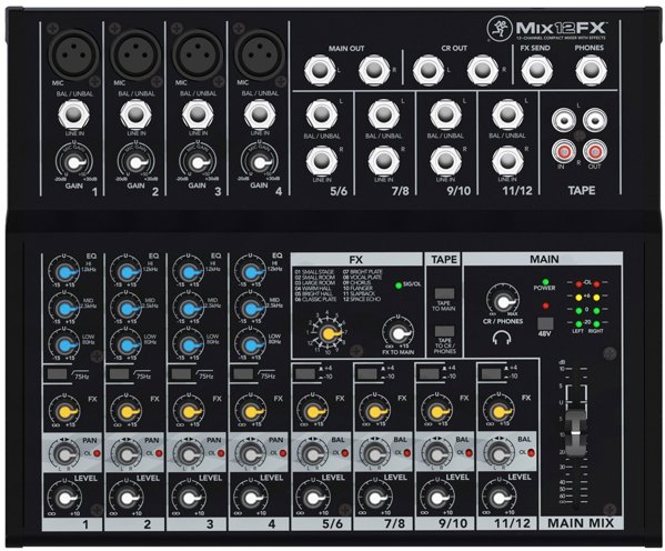 Mackie Mix12FX 12-Καναλιών Συμπαγής Αναλογικός Μίκτης Ήχου με Εφέ