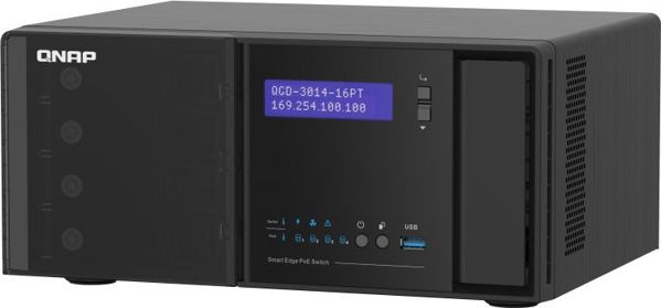QNAP QGD-3014-16PT-8G Managed PoE Switch, 16 Θύρες Gigabit, Intel Celeron J4125, 4x SATA 3.5"