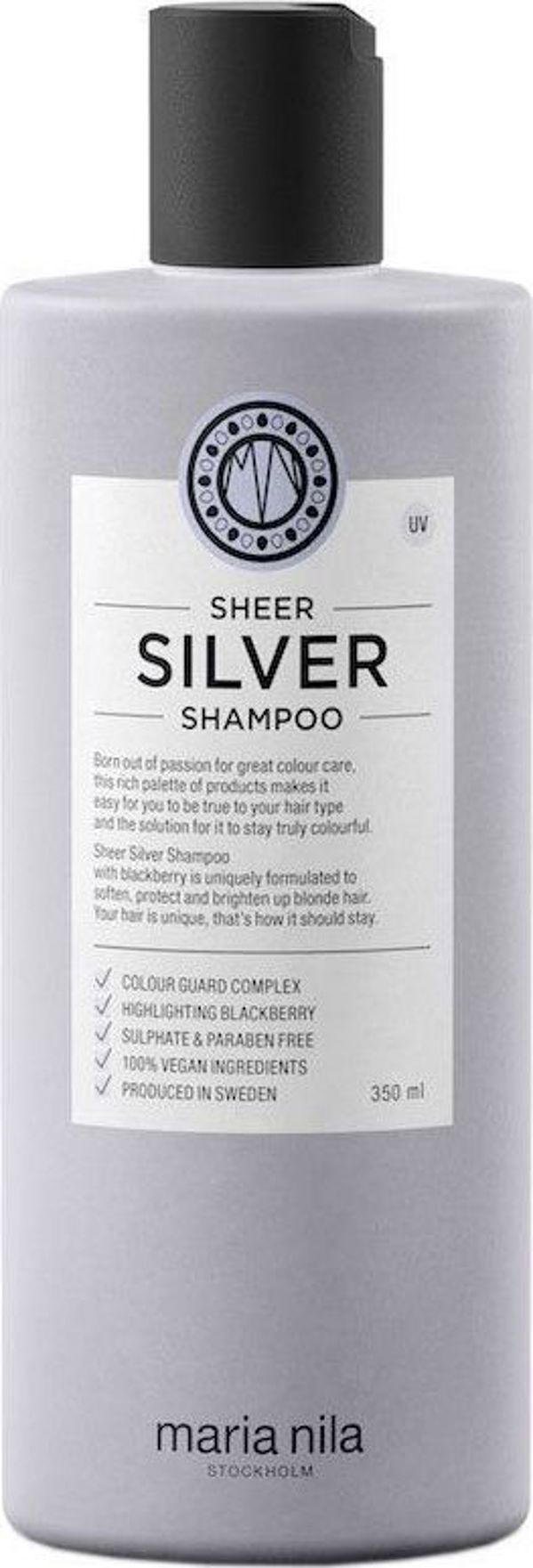 Maria Nila Sheer Silver Shampoo, Σαμπουάν για Ξανθά και Γκρι Μαλλιά με Μωβ Χρωστική, 350ml