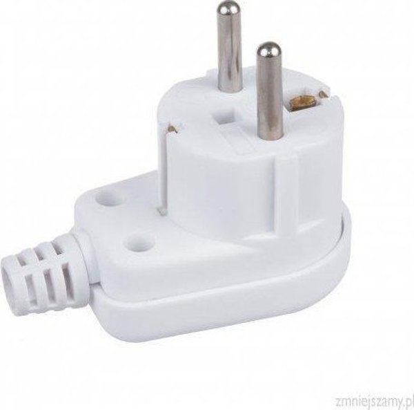 Maclean MCE330 Γωνιακό Φις 230V με Γείωση, Schuko & Type E, 16A, Λευκό