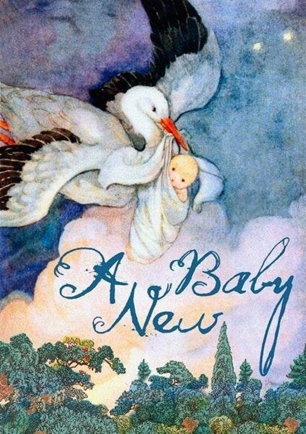Madame Treacle Κάρτα Γέννησης Μωρού Stork B6 με Φάκελο, WT026