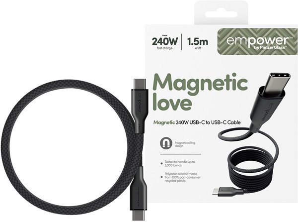 PanzerGlass Μαγνητικό Καλώδιο USB-C σε USB-C 240W, Fast Charging