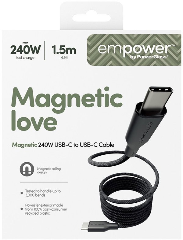 PanzerGlass Μαγνητικό Καλώδιο USB-C σε USB-C 240W, Fast Charging