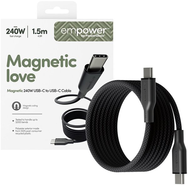 PanzerGlass Μαγνητικό Καλώδιο USB-C σε USB-C 240W, Fast Charging