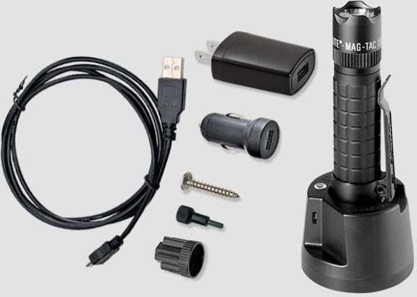 Maglite Mag-Tac Επαναφορτιζόμενος με στεφάνη στέψης μαύρο
