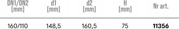 Magnaplast Μείωση εσωτερικής αποχέτευσης 160/110 HTR γκρι