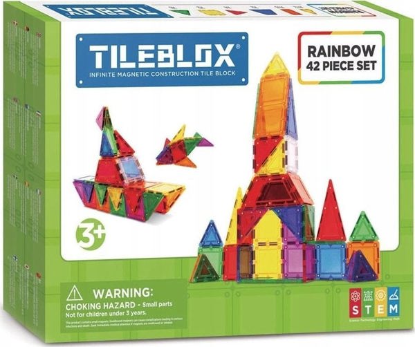 Σετ Magformers TILEBLOX Rainbow 42 τεμ.