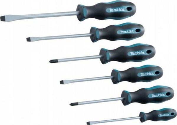 Makita Σετ Κατσαβιδιών 6 Τεμαχίων, SL & PZ, με Μαγνητικά Άκρα και Ανθεκτική Λαβή