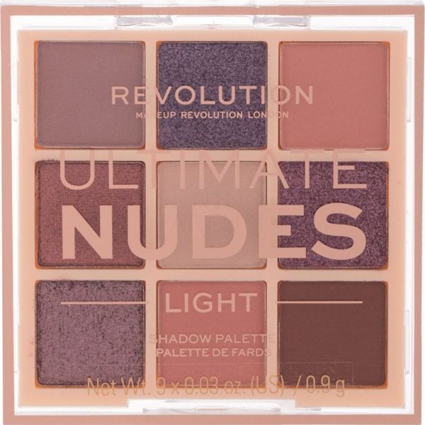 Makeup Revolution Ultimate Nudes Παλέτα Σκιών Ματιών, Απόχρωση Light, 8,1g