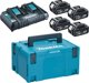 Makita Σετ Τροφοδοσίας 18V MAKPAC με Φορτιστή DC18RD και 4 Μπαταρίες BL1850 5.0Ah