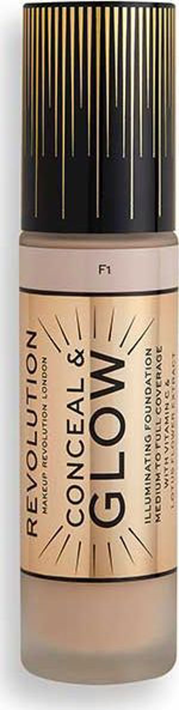 Makeup Revolution Conceal & Glow Foundation F1 - Υγρό Make-Up με Λάμψη, 23ml
