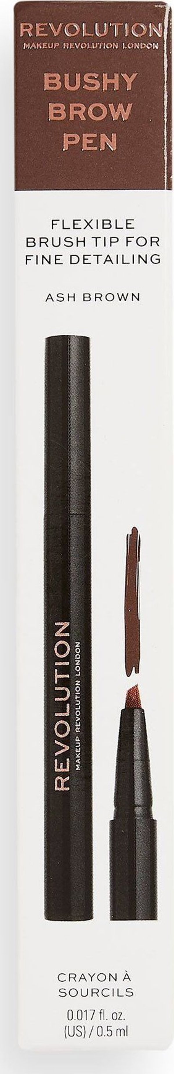 Makeup Revolution Bushy Brow Pen - Στυλό για Φρύδια - Ash Brown 0,5ml