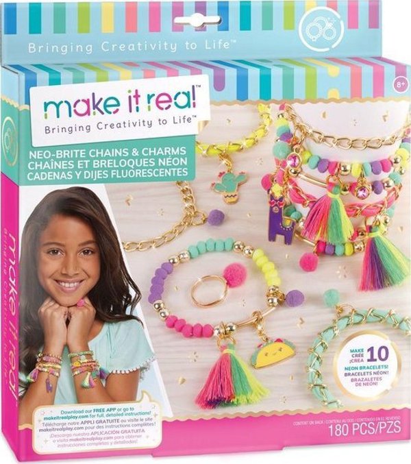 Δημιουργήστε το Real Neo-Brite Chains & Charms σετ για τη δημιουργία βραχιολιών