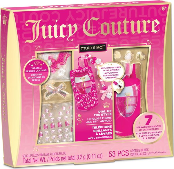 Make it real MAKE IT REAL Juicy Couture Dial Up the Style Lip Gloss Phone and DIY Lanyard