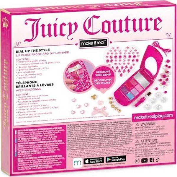 Make it real MAKE IT REAL Juicy Couture Dial Up the Style Lip Gloss Phone and DIY Lanyard