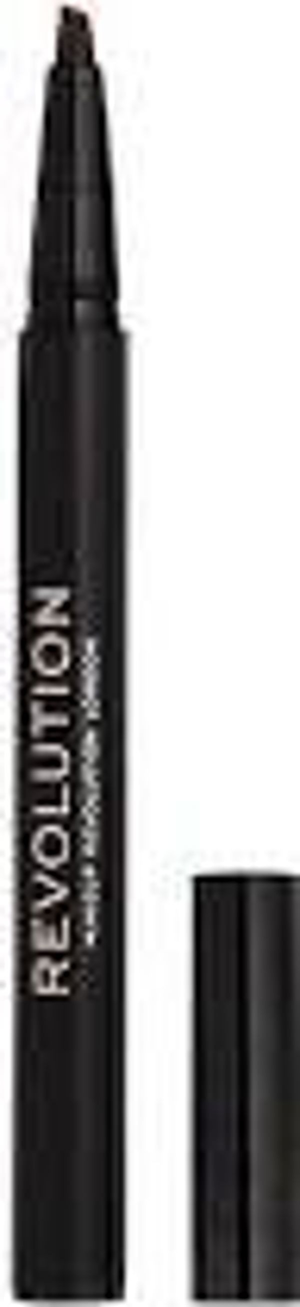 Makeup Revolution Bushy Brow Pen, Μολύβι Φρυδιών με Τριπλή Μύτη, Dark Brown, 0.5ml